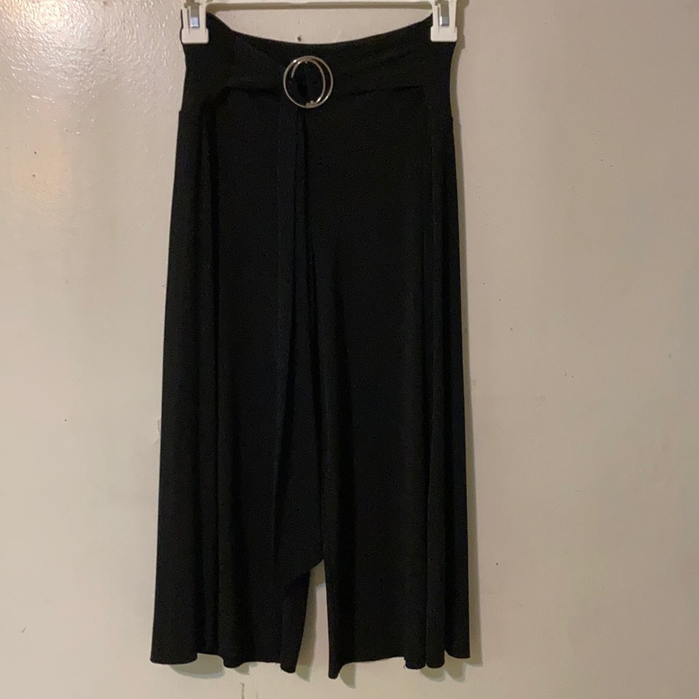 Culottes, black, self adjust belt, small